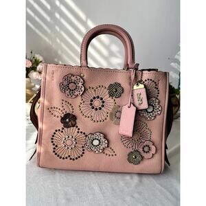 Coach 1941 Pink Rogue 30 With Snakeskin Tea Rose Rivets